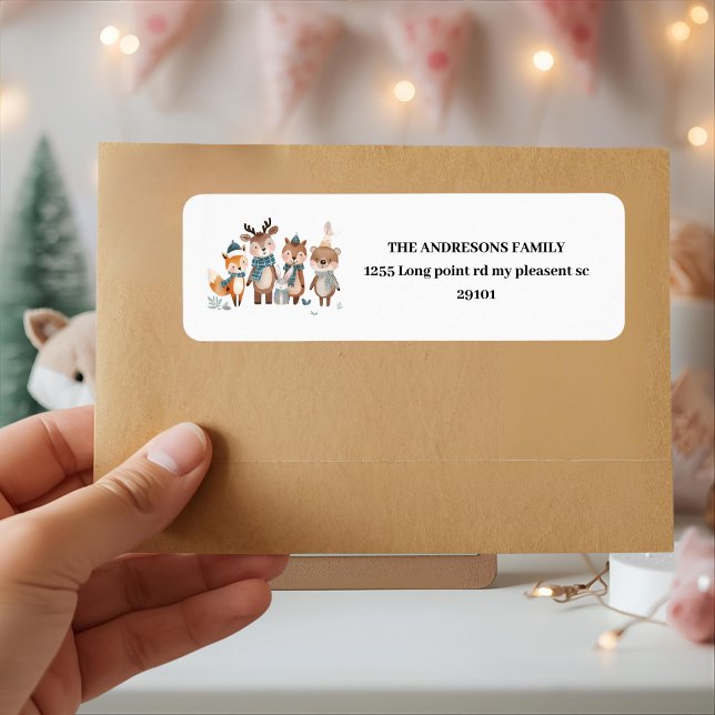 Winter Woodland Animals  Return Address Label (Creator Uploaded)