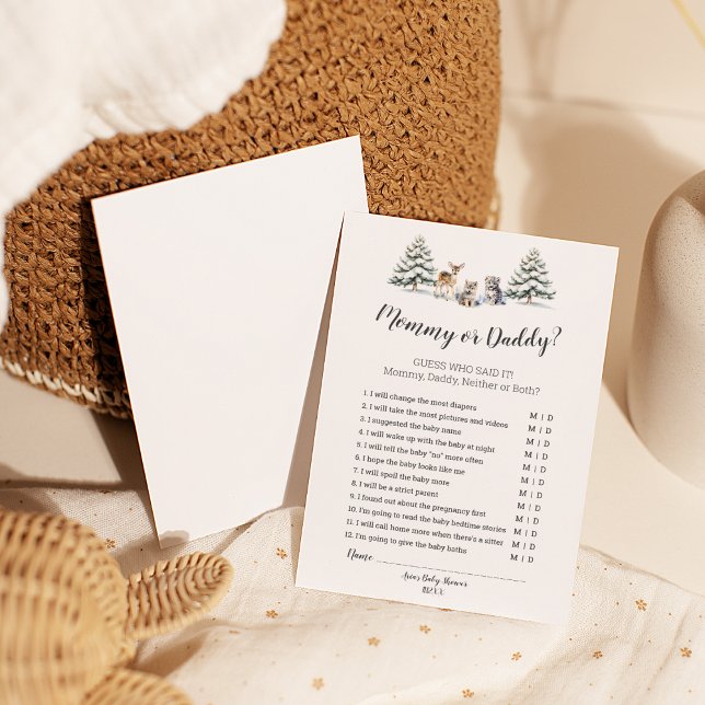 Winter Woodland Animals Shower Mummy or Daddy Game Flyer (Creator Uploaded)