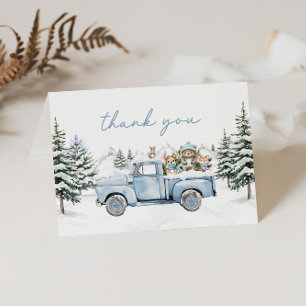 Winter Woodland Animals Thank You Card
