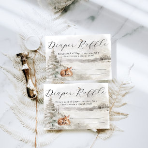 Winter Woodland Baby Boy Shower Enclosure Card