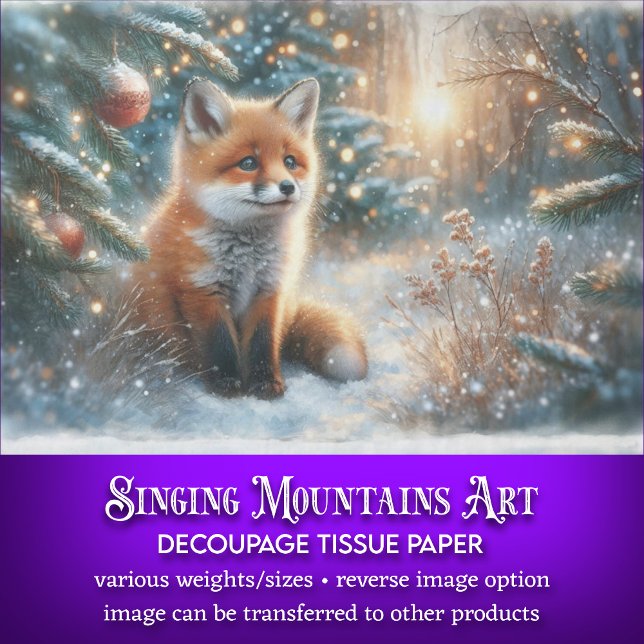 Winter Woodland Baby Fox Craft Decoupage Tissue Paper (Creator Uploaded)