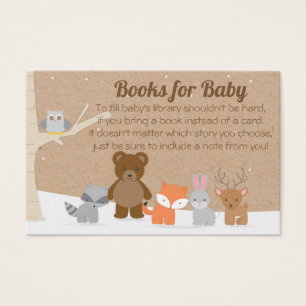 Winter Woodland Baby Shower Bring a Book Card