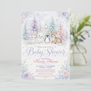 Winter Woodland Baby Shower Invitation
