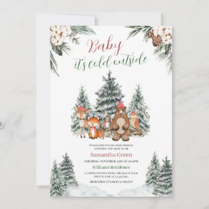 Winter Woodland Baby Shower Invitation