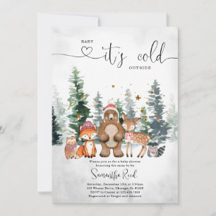 Winter Woodland Baby Shower Invitation
