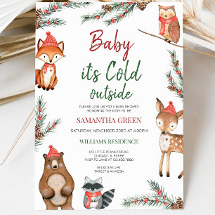 Winter Woodland Baby Shower Invitation