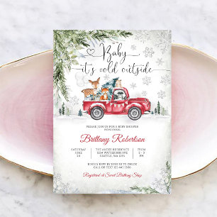 Winter Woodland Baby Shower Invitation
