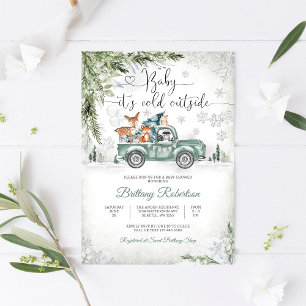 Winter Woodland Baby Shower Invitation