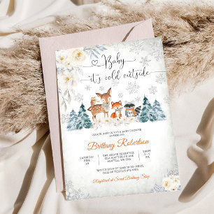 Winter Woodland Baby Shower Invitation