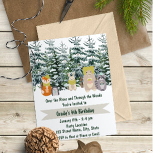 Winter Woodland Birthday Invitation