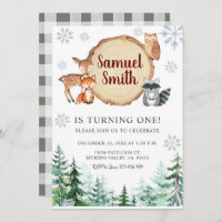 Winter Woodland Birthday Invitation