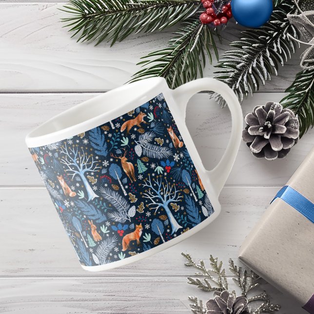 Winter Woodland Blue/Gold ID785 Espresso Cup (Creator Uploaded)