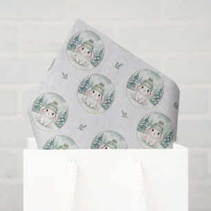 Winter Woodland Bunny Baby Shower Tissue Paper
