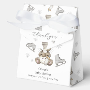 Winter Woodland Bunny Ice Skate Baby Shower Favour Box