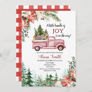 Winter Woodland Christmas baby shower invitation