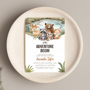 Winter Woodland Cute Animals Baby Shower Invitation