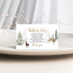 Winter woodland deer books for baby ticket enclosure card