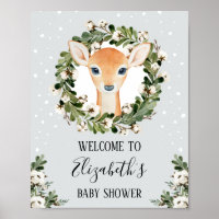 Winter Woodland Deer Forest Fawn Baby Shower Party