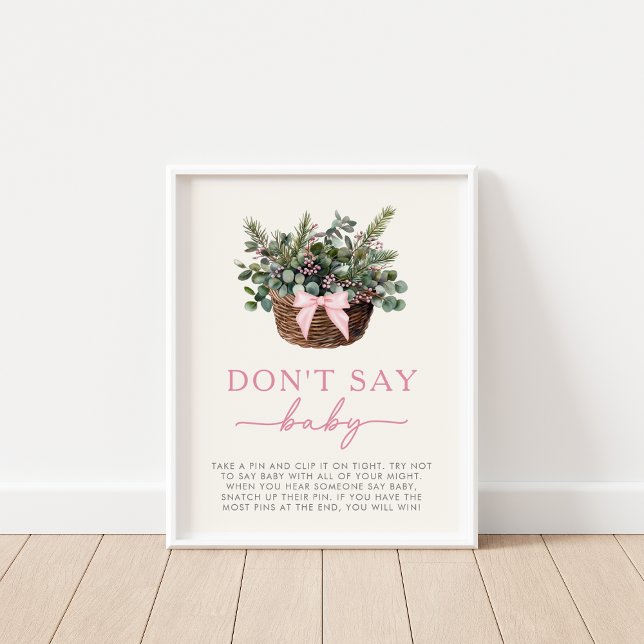 Winter Woodland Don't Say Baby Shower Game Sign (Creator Uploaded)