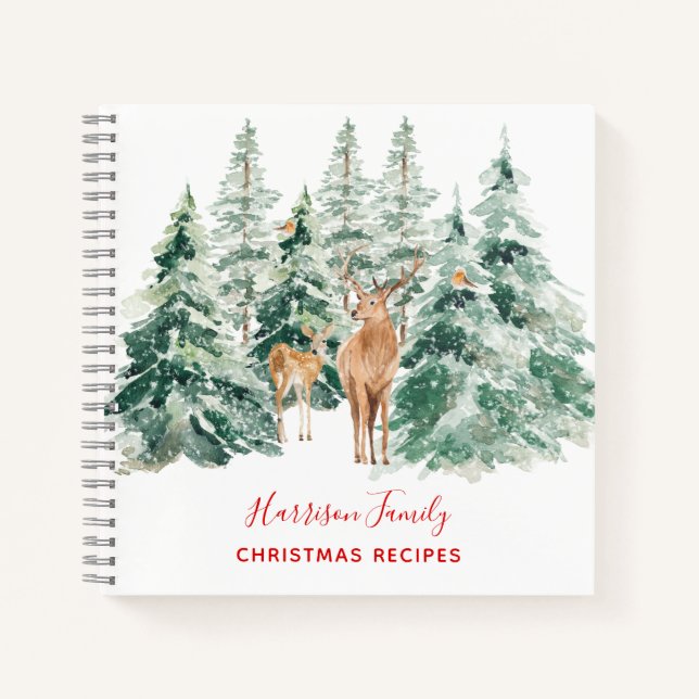 Winter Woodland Family Recipe Notebook (Front)