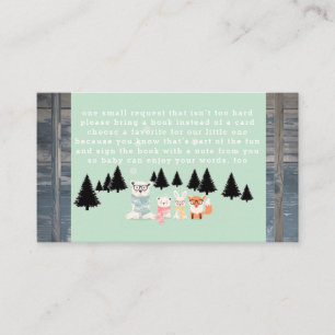 Winter Woodland Forest Animal Shower Book Request Enclosure Card