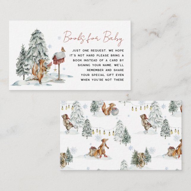 Winter Woodland Forest | Book Request Enclosure Card (Front/Back)