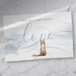 Winter Woodland Fox Family Name Love Tea Towel<br><div class="desc">Personalise with your family name on this chic kitchen towel featuring a fox on a winter scene woodland background. Designed by Thisisnotme©</div>