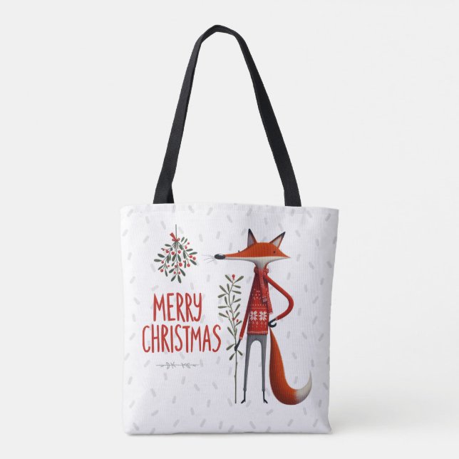 Winter Woodland Fox Tote Bag (Back)