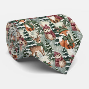 Winter Woodland Friends – Cute Animals Tie