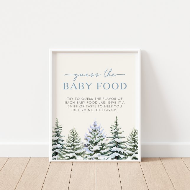 Winter Woodland Guess the Baby Food Game Sign (Creator Uploaded)