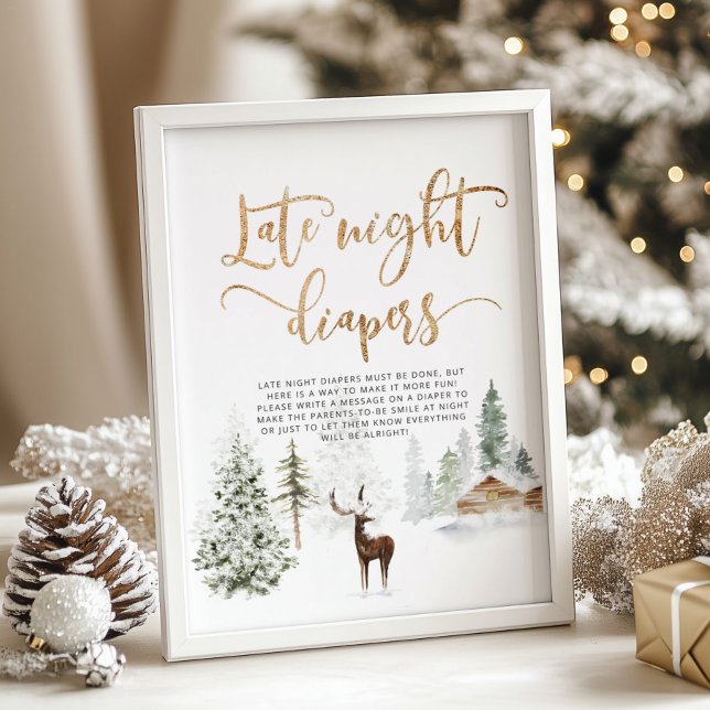 Winter woodland Late night diapers Poster (Creator Uploaded)