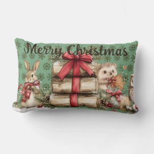 Winter woodland lumbar cushion