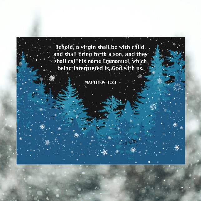 Winter Woodland Matthew KJV Verse Christmas Holiday Postcard (Creator Uploaded)