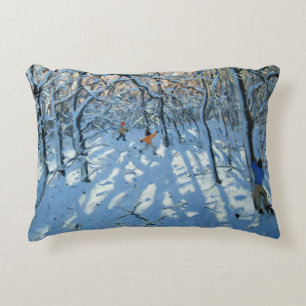 Winter woodland near Newhaven Derbyshire Decorative Cushion