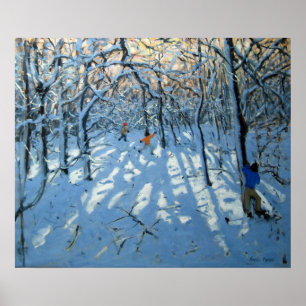 Winter woodland near Newhaven Derbyshire Poster