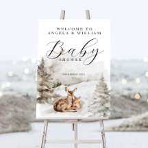 Winter Woodland Oh Deer Theme Baby Boy Shower