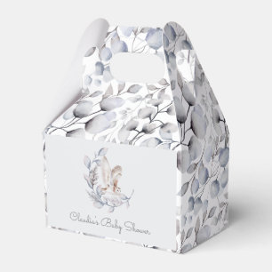 Winter Woodland Owl Modern Script Baby Shower Favour Box
