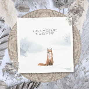 Winter Woodland Scene Fox Christmas Holidays Napkin