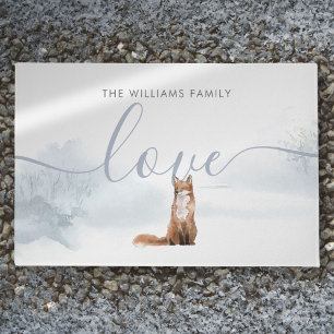 Winter Woodland Scene Fox Doormat