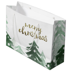Winter Woodland Snow Holiday Large Gift Bag