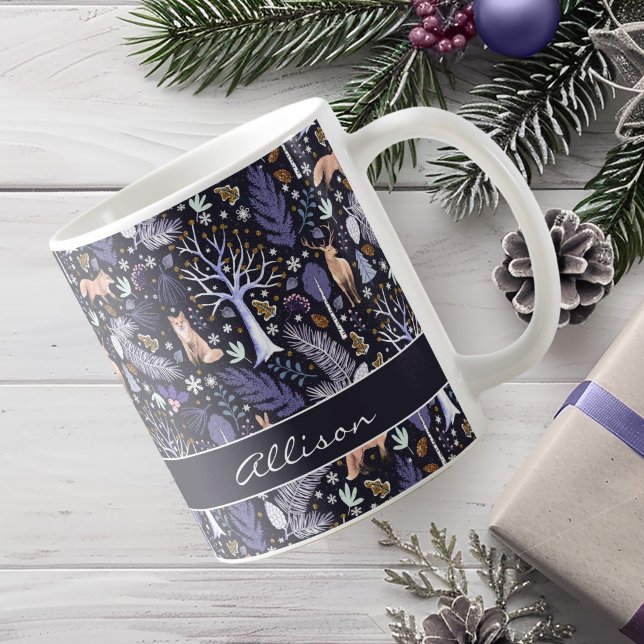 Winter Woodland Violet/Gold ID785 Coffee Mug (Creator Uploaded)