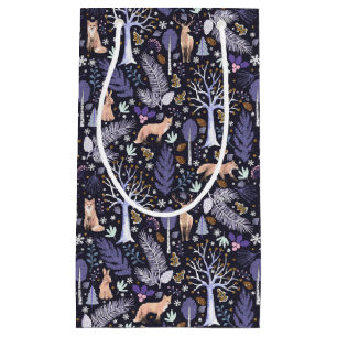 Winter Woodland Violet/Gold ID785 Small Gift Bag