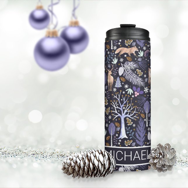 Winter Woodland Violet/Gold ID785 Thermal Tumbler (Creator Uploaded)