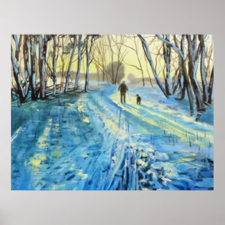 Winter woodland walk "The two of us" Poster