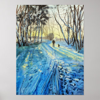 Winter woodland walk "The two of us" Poster