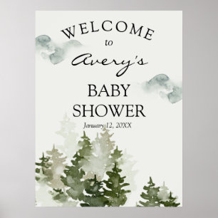 Winter Woodland Welcome Sign Poster