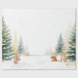 Winter Woodland Wrapping Paper – Snowy Pines