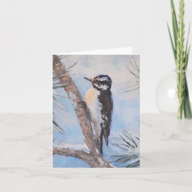 Winter Woodpecker Fine Art All Occasion Card (Front)