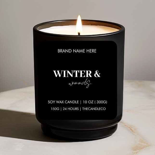 Winter & Woods Minimalist Candle Label | Modern  (Creator Uploaded)