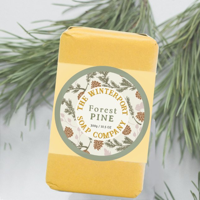 Winter Woods Pine Bough and Cone Soap Label (Creator Uploaded)